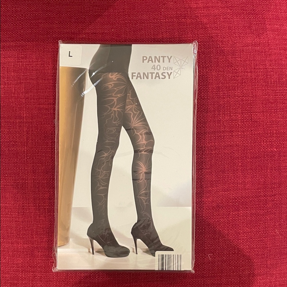 Black Floral Patterned Tights